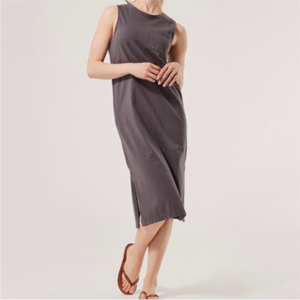 Pact Sleeveless Midi Dress in Charcoal Gray